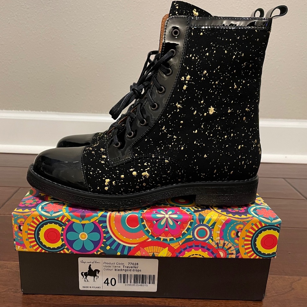 *NEW* Embassy London Traveller Boots (Black & Gold)